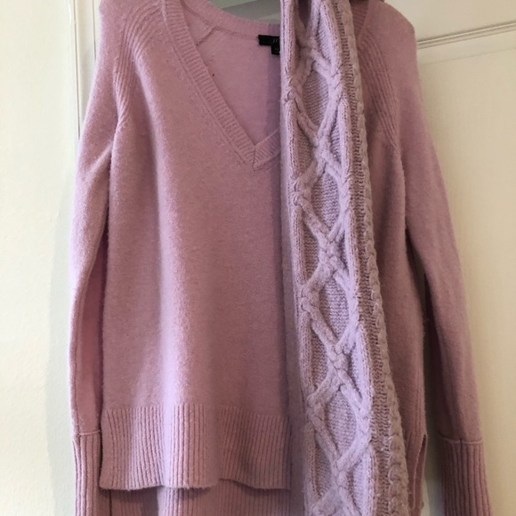 J. Crew Sweaters - J. Crew orchid v-neck wool blend sweater and scarf